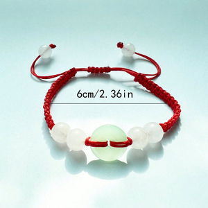 Pulsera tejida Jade estilo chino hecha a mano con nudo de seguridad Cuerda roja ODM (Fabricante de diseño original) Producto - Product Image 6