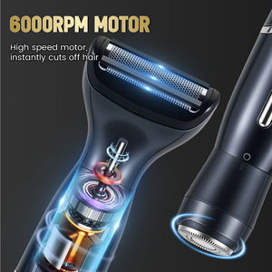 เครื่องโกนขนไฟฟ้าแบบหมุน 6 in 1 สีดำสำหรับผู้หญิง เครื่องกำจัดขนอเนกประสงค์ กันน้ำ IPX4 พร้อมแบตเตอรี่ Li-ion ใช้งานได้นาน 120 นาที - Product Image 6
