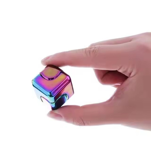 Metal Cube Fingertip <b>Spinner</b> Decompression Spinning Tops Anti-Anxiety Toys Hand <b>Fidget</b> <b>Spinner</b> Vent Toys for Children - Product Image 1
