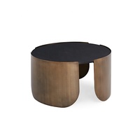 Vente flash Table basse en marbre bois acier inoxydable design bronze antique italien de luxe moderne