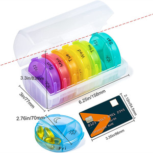 Estuche Organizador de Pastillas Semanal Rectangular Arcoíris de 7 Días con Cuatro Compartimentos para Medicamentos y Vitaminas, Antirrayas, Personalizable - ¡Oferta Especial! - Product Image 3