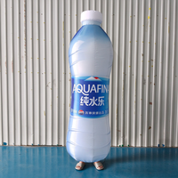 Bouteille géante d'eau minérale gonflable publicitaire en tissu Oxford, réplique réaliste pour promotion commerciale en magasin