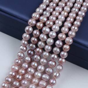 Promotion Perles d'eau douce naturelles 10-11mm, Perles semi-finies pour collier à perles, Perles roses, Perles blanches poudre, Perles violettes, Perles faites à la main, DIY - Product Image 2