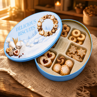 Boîte en métal ronde personnalisée pour biscuits et gâteaux, avec couvercle hermétique, qualité alimentaire, OEM ODM, vente en gros, taille et couleur personnalisées