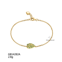 Grace Jewelry Ensemble de boucles d'oreilles et bagues en argent sterling 925, style Ins, pierre verte, feuille de Monstera, pendentif, plaqué or pour fêtes et cadeaux