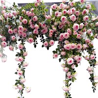 Guirlande de roses artificielles en soie, bandes décoratives pour mur, couverture de tuyau de climatiseur, décoration de mariage et de maison, utilisation intérieure et extérieure