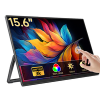 Moniteur portable Eimio 300 nit haute luminosité 15,6 pouces, écran tactile visible en extérieur pour extension d'écran d'ordinateur portable, Plug and Play, OEM