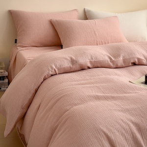 Ensemble <span class=keywords><strong>de</strong></span> literie en coton 100% doux et froissé <span class=keywords><strong>de</strong></span> luxe en gros, <span class=keywords><strong>housse</strong></span> <span class=keywords><strong>de</strong></span> <span class=keywords><strong>couette</strong></span> avec draps - Product Image 2