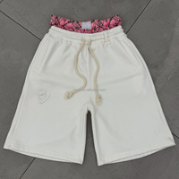 Shorts de survêtement amples pour hommes en coton 100% avec broderie camouflage personnalisée et effet vieilli, style décontracté d'été, double taille