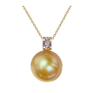 Ensemble de bijoux élégant et luxueux pour femme, inspiré de Diana, avec pendentif boule en or massif 18 carats, incrustation de perles personnalisée - Product Image 4