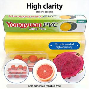 Película Adhesiva de PVC de Grado Alimenticio, Muestra Gratuita, Película Elástica de Plástico de Grado Alimenticio, Rollo de Plástico Transparente para Envolver - Product Image 5