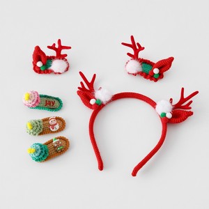 Cute British Retro Ready-to-wear Christmas Headpiece Knitted Wool Yarn Christmas Tree Antler Hair Accessory Featuring BB <b>Clips</b> - Product Image 5