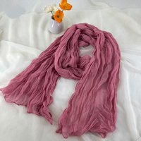 Printemps été doux mince couleur unie plissé foulard Wrap 180*90CM Polyester foulards musulman dames froissé plissé châle Hijab