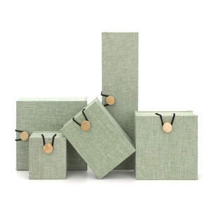 Traditional Style Linen Jewelry Boxes with Custom Logo - Product Image 6