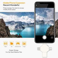 Clé USB multifonctionnelle en forme de croix 4-en-1, corps métallique, application gratuite, clé mémoire pour iPhone Android