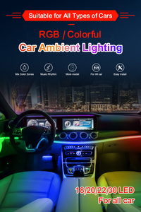 Kit d'éclairage LED d'ambiance pour voiture, personnalisable par le fabricant OEM, symphonie dynamique RGB, 18/22 en 1, éclairage intérieur de voiture - Product Image 6