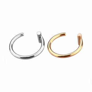 Piercing <span class=keywords><strong>de</strong></span> corps en acier inoxydable, bijoux argent or <span class=keywords><strong>boucle</strong></span> septum <span class=keywords><strong>nez</strong></span> anneau pour femmes hommes - Product Image 1