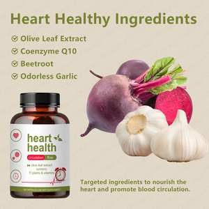Nhà máy cung cấp sức khỏe tim viên nang ô liu lá chiết xuất với Coenzyme Q10 hỗ trợ khỏe mạnh huyết áp 90 đếm - Product Image 3