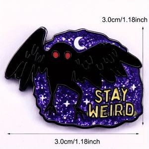 Stay Weird Terrifying Bizarre Moth Broche Sac Bijoux Accessoire Cadeau Pin - Product Image 6