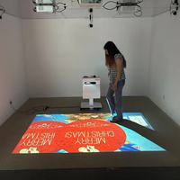 Système de projection interactive pour salle de jeux, avec projection murale et au sol, pour diverses activités sportives, attrayant et immersif