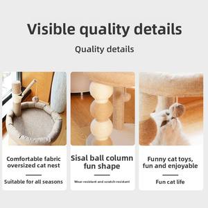 Arbre à chat tout-en-un avec griffoirs en sisal Lit confortable pour animaux <span class=keywords><strong>de</strong></span> compagnie Condo et tour d'escalade stable pour chats d'intérieur - Product Image 6