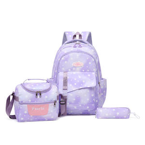 Ensemble <span class=keywords><strong>de</strong></span> 3 sacs à dos pour les é<span class=keywords><strong>l</strong></span>èves, sac à déjeuner isotherme tendance, sac à dos <span class=keywords><strong>de</strong></span> grande capacité pour garçon et fille - Product Image 1