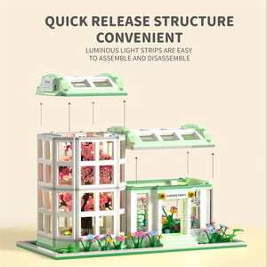 Bellissima Decorazione da Tavolo per la Casa, Regalo Festivo, Mini Mattoncini per Bambini e Adulti, Gioco di Costruzioni Giardino Botanico con Luce - Product Image 3