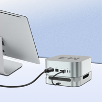 Aluminium-Kühlständer SSD-Gehäuse für Mac Mini M6/M5 Pro/M4/M4 Pro Desktop-Höhenversteller Aktive Wärmeableitung Staubfilter