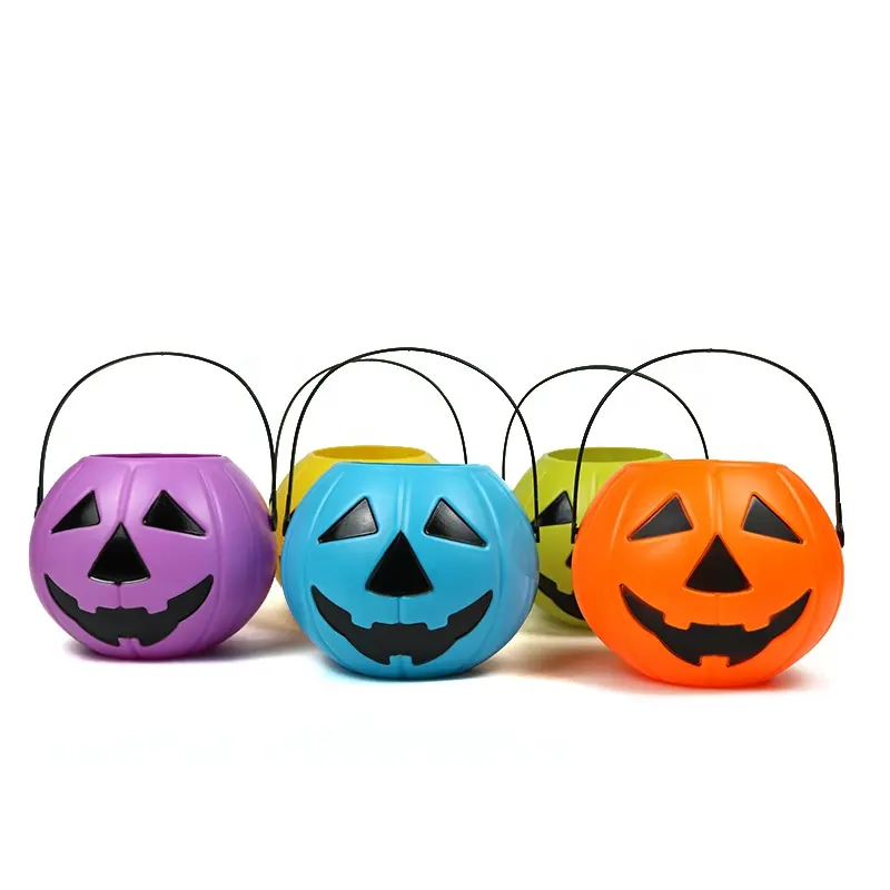 Halloween Bar decorazione Jack-o-lantern bambini barattolo di caramelle di plastica secchio di zucca portatile