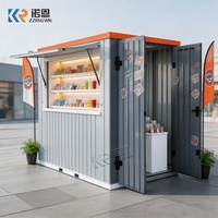 Kiosque de vente au détail en conteneur, magasin extérieur personnalisé pour les boissons, les desserts, les souvenirs et les services à emporter