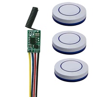 Module récepteur sans fil RF 433 MHz à 4 boutons avec code d'apprentissage pour sonnette, alarme et éclairage