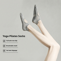 Chaussettes de yoga sans orteils et sans talon pour femmes et hommes, antidérapantes, en coton, pour la danse, la gym, le barre et le studio