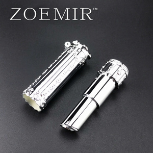 Contenitore per Rossetto <span class=keywords><strong>Vintage</strong></span> con Coperchio a Scatto e Specchio Nascosto, Placcato Argento, Personalizzabile con Logo, Packaging Cosmetico - Product Image 4