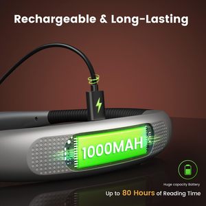 Glocusent Xách Tay Thay Đổi Độ Sáng Treo Cuốn Sách Đèn Loại-C USB Có Thể Sạc Lại Linh Hoạt <span class=keywords><strong>LED</strong></span> Cổ Đọc Sách Ánh Sáng - Product Image 3