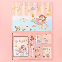 Kinder Geschenke Preis sätze, niedlichen Cartoon Hand Ledger Notepad Magnets chnalle Tagebuch Hardcover Journal Notizbuch Studenten Geschenkset/