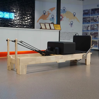 MJD M101A Reformer de Pilates en Bois de Chêne Massif - Machine d'Entraînement Professionnelle Sûre et Durable pour la Santé, Garantie 3 Ans pour le Pilates Adulte