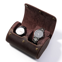 Boîte à montre en cuir pleine fleur avec logo couleur personnalisée, présentoir de magasin d'horlogerie, boîte cadeau, montres-bracelets, étui de luxe pour montre en cuir