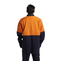 Produsen nyaman tahan api kemeja kerja kancing FR mekanik baju desa bernapas katun ringan EN
