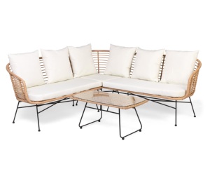 Outdoor Steel Frame <strong>Rattan</strong> <strong>Corner</strong> Sofa Set <strong>Garden</strong> <strong>Furniture</strong> - Product Image 1
