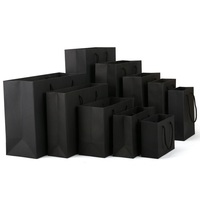 Siyah 250g kağıt karton alışveriş çantası halat giyim kahve çay kurabiye iç çamaşırı ayakkabı için süpermarket promosyon için kolları