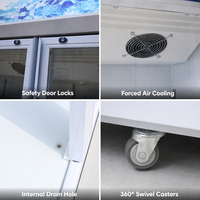 Équipement de réfrigération vertical pour la vente au détail 2-8 ℃   Réfrigérateur commercial à portes vitrées sans givre pour présentation