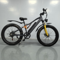 Vélo de montagne électrique à pneus larges de 26 pouces, 500W, 48V, 10.4Ah, moteur à moyeu arrière sans balais, 7 vitesses, sport, >60 km, charge rapide, vélo de ville