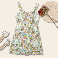 Mode große Damen bekleidung Sommer neue Produkte fette Schwester Blume Rüschen dekorative Hosenträger Kleid