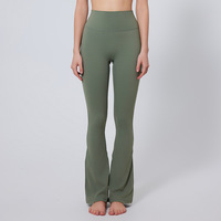 Pantalon de sport de levage de hanche nu pour femmes avec LOGO personnalisé pantalon évasé serré de danse en cours d'exécution pantalon de yoga taille haute à jambes larges