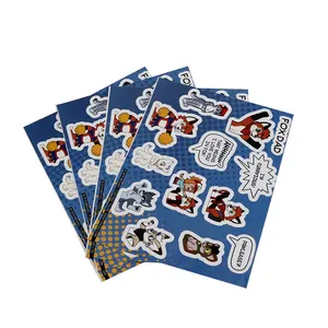 adesivo in vinile personaggio dei cartoni animati Suppliers-Adesivo personalizzato a4 a5 fustellato foglio di etichette in vinile personaggi bacio taglio fogli adesivo cartone animato
