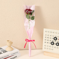 Evergreenwrap – Nouvelle pochette transparente pour rose unique, idéale pour bouquet de fleurs fraîches et préservées, sac d'emballage pour fleuriste