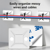 1000 Pack Zip Tie Mount Auto-Adhesive Backed Mounts Blanc 3M Back Glue Wire Cable Clips Holders Cable Zip Tie Mout