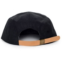 Casquettes et chapeaux de camping à 5 panneaux personnalisés en jean denim de haute qualité avec bord en daim et patch en cuir pour les sports de plein air, la plage et le ski