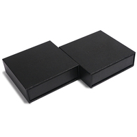 Boîte cadeau coulissante noire personnalisée pour bijoux avec logo pour collier et bague avec papier texturé Boîte rigide