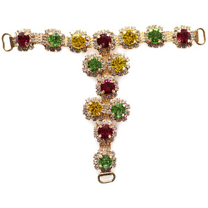 Gioielli perizoma da donna realizzati a mano con la migliore combinazione di strass cechi e pietre preziose in fibbia placcata oro per sandali - Product Image 4